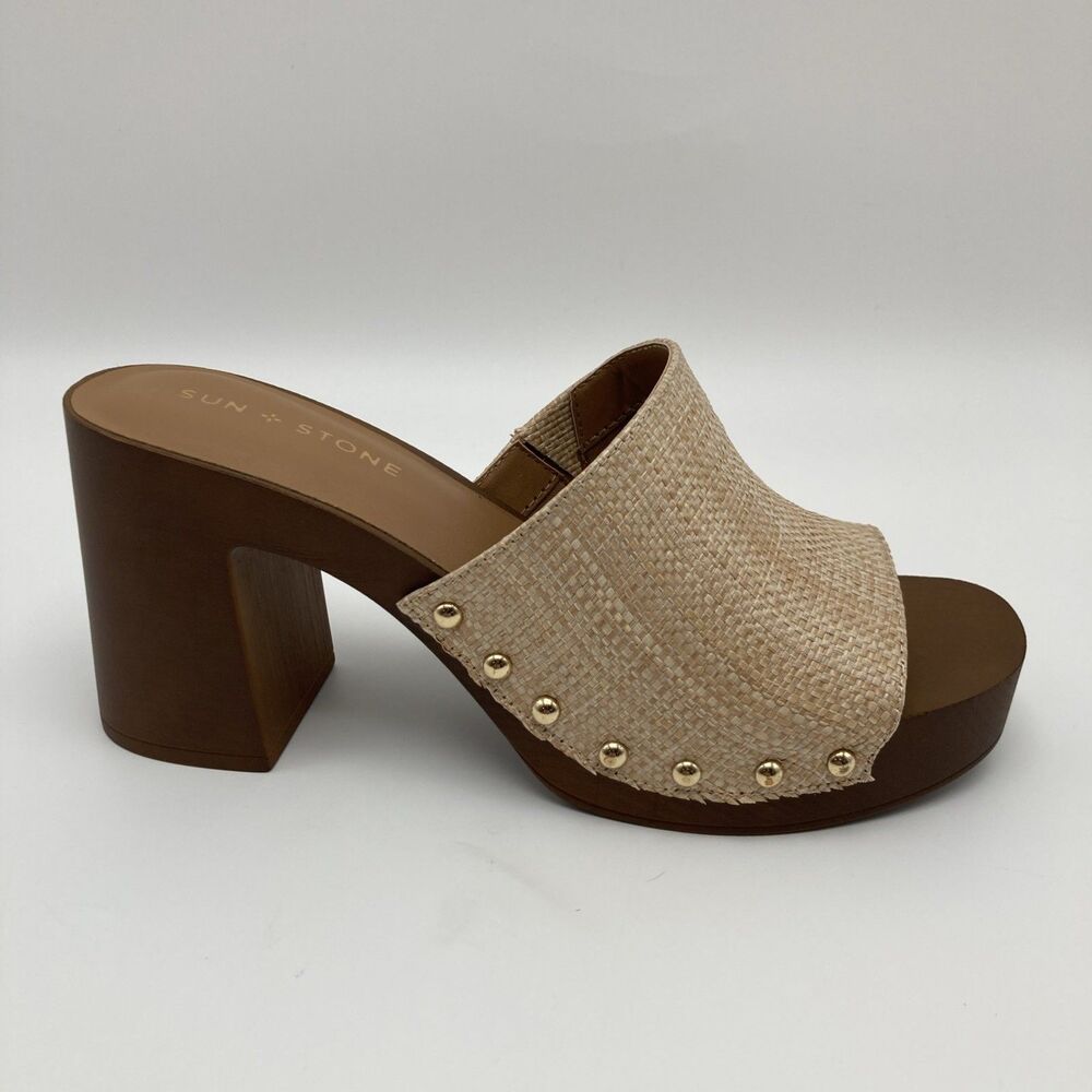 Sun & Stone Womens shoes Twiggyyr Nat Raffia Sandals Size 8.0